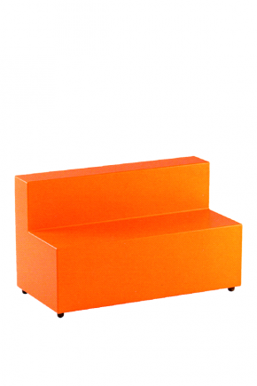 POUF rettangolare con schienale imbottito - 2 posti 120x60