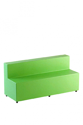 POUF rettangolare con schienale imbottito - 3 posti 160x60